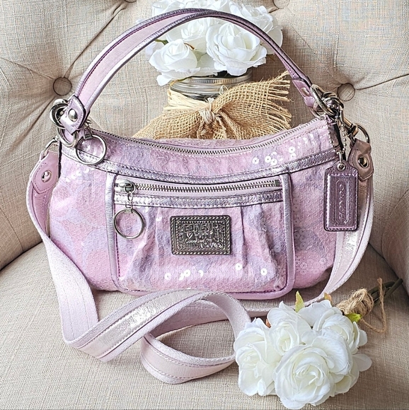 Coach | Bags | Coach Poppy Signature Jacquard Sequin Shoulder Bag
